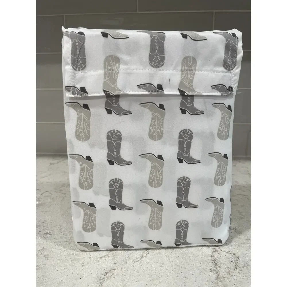 c&c California GRAY & WHITE Cowboy Boots TWIN XL Sheet Set new Cowgirl Sheets